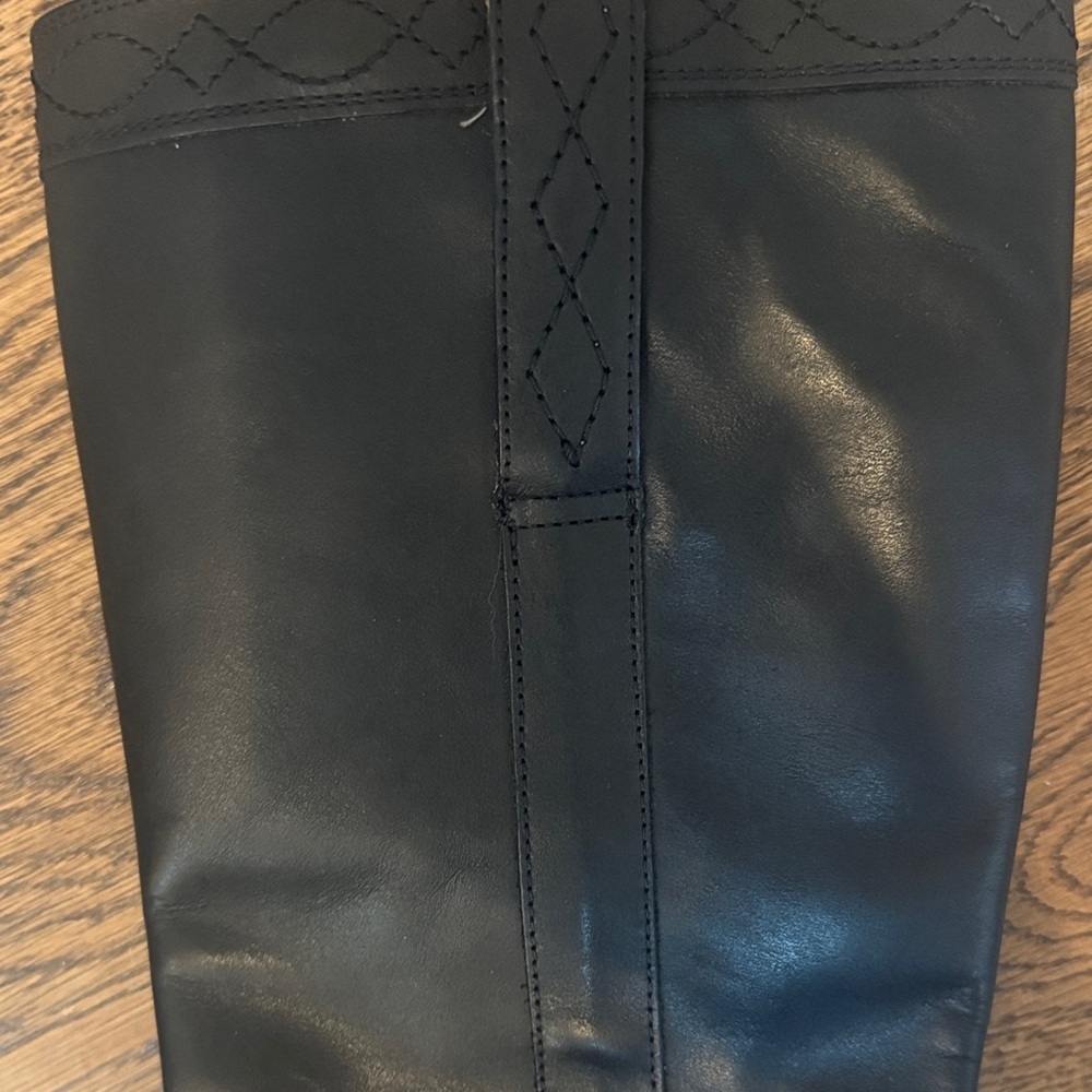 Frye Kate Black Leather Knee-High Block Heel Boots 7.5 - Picture 8 of 14